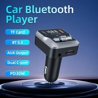 Penjualan terlaris 2024 multifungsi Aksesori Mobil pemancar FM BT 5.3 nirkabel pemutar MP3 PD 30W pengisi daya Cepat USB OTP OVP
