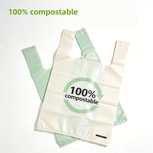 XCBIO Customizable Compostable Side Gusset Shopping Bag 100% Degradable Food Grade Plastic PBAT PLA Screen Printing Supermarket