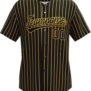 Maillot de baseball avec logo numéroté, chemises boutonnées personnalisées imprimées et brodées, ensembles d'uniformes sportifs unisexes pour adultes, noir et rouge - Product Image 1