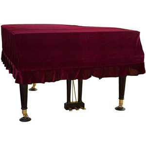 Housse de protection pour piano de concert en velours doux, décorée de motifs triangulaires, anti-poussière, lavable - Product Image 1