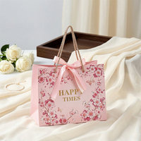 Bolsa de Regalo Premium Super Septiembre con Lámina Dorada para Boda, Bolsa de Papel para Dulces con Asa Retorcida de Cinta de Satén, Souvenir al por Mayor