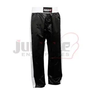 Kick Boxing Pants Martial Arts 100% polyester fabric Red Strip on both sides Embroidered Muay Thai Trouser