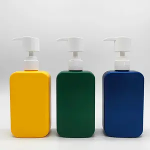 Eco Friendly Recyclable Custom Luxury 300ml HDPE Plastic Square Empty Shampoo Bottle