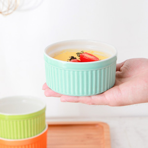 Trắng gốm Ramekin Bát ngâm nước Sốt Món Ăn Bánh Custard ly SOUFFLE ramiken Lò an toàn Creme Brulee ramekins - Product Image 2