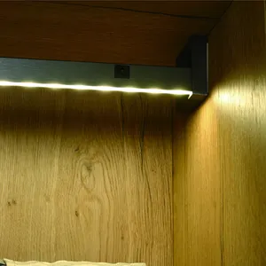 wireless led closet light bedroom furniture battery adapter powered wardrobe light hanger rod rail light