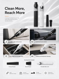 Wireless Rechargeable Mini Vacuum Cleaner Home/Car Washer Handheld USB Power Source Bagless Wet Dry Function for Household Use - Product Image 2