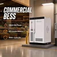 Système de stockage d'énergie liquide silencieux à faible bruit pour intérieur, 261 kWh, 135 kW, fonctionnement silencieux pour immeuble de bureaux, centre commercial