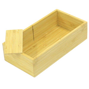 Rectangular bamboo <b>box</b> with lid, desktop storage <b>box</b>, detachable dividers, custom-made gift packaging <b>tea</b> <b>box</b> storage. - Product Image 1