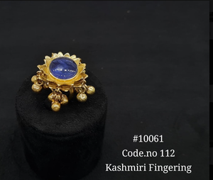 Kashmiri <b>Ring</b> Style Kashmiri Fingering Magic Stone Accessories Gold Plated Premium Jewelry Making Decorative <b>Craft</b> Components - Product Image 6