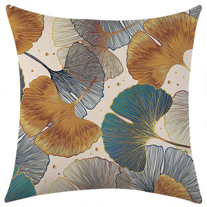 Ginkgo Leaf Linen Pillowcase 45x45cm Washable Modern <b>Sofa</b> Cushion <b>Cover</b> Living Room Decor Square <b>Throw</b> Pillow Case - Product Image 5