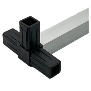 4B raccordi per tubi personalizzabili in alluminio quadrato realizzato in plastica a 4 vie connettore nero tubo quadrato senza saldatura