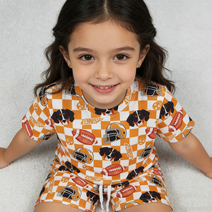 Nouvelle Collection – Tenues Décontractées d'Été pour Filles, Motif Écossais Orange Tennessee, Vêtements de Fête, Prix d'Usine, Vente en Gros - Product Image 3