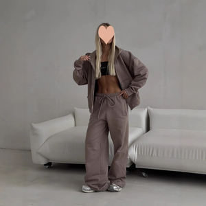 Adorabile felpa con cappuccio da donna Sweet Tone con cravatta pantaloni in vita due pezzi per gli amanti della moda moderna - Product Image 2