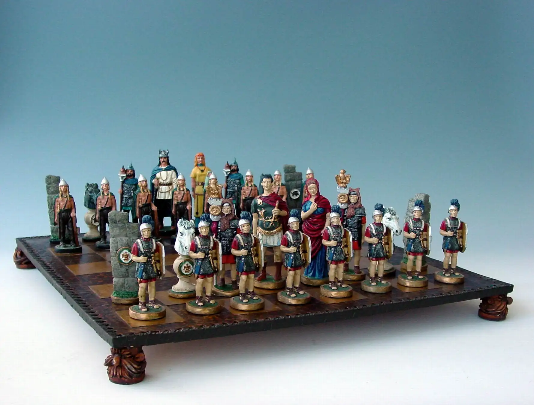 व्यापार उपहार सामान हस्तशिल्प चित्रित नेपोलियन राल वाटरलू प्राचीन शतरंज सेट
