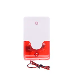 Wire Indoor Siren Red Flash Light 110dB Voice Amplification Warning Alarm for Home Safety Alarm Host Security Protection System