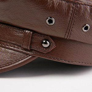 Otoño e invierno Europa América Ancianos de mediana edad Motocicleta Hombres Cuero Rock Pirate Hat Captain's Outdo - Product Image 3