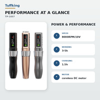 Tuffking - Agujas de Cartucho para Tatuaje Eléctrico Permanente, Reducen el Daño a la Piel, Acero Inoxidable, Batería de Litio, Desechables