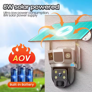 Caméra de sécurité PTZ sans fil solaire 4G WiFi V380 avec capteur CMOS grand angle, audio bidirectionnel, 3MP AOV PIR, étanche IP66 pour extérieur - Product Image 2