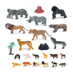 Animales salvajes de plástico, juguetes con mapas - Product Image 1