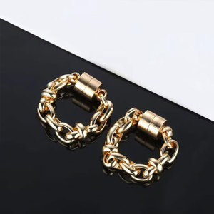 Boucles d'oreilles clips personnalisées couleur or pour femme, plaquées or 14k 18k PVD, acier inoxydable 316L, magnétiques, pour femmes et hommes - Product Image 1