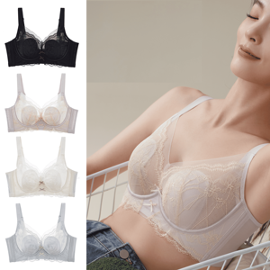 Reggiseno Evenyoung Sottile Floreale Traspirante <span class=keywords><strong>con</strong></span> Coppa 3/4, <span class=keywords><strong>Ferretto</strong></span> e Spalline Regolabili per Donne - Design Sexy - Product Image 1