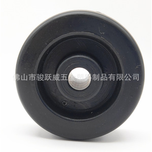 ล้อ PP สีดำ ขนาด 2 นิ้ว แบบมีร่องลื่น รูยึดแบบเกลียว ไม่มีเบรก สำหรับรถเข็น - Product Image 4