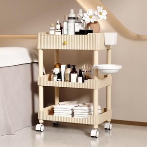 Zxm Factory Wholesale <b>Plastic</b> Trolley Cart for Home Office & Salon Hair Spa for Living Room With <b>Wheels</b> - Product Image 2