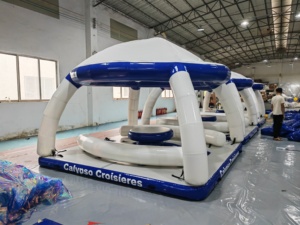 Mùa hè nước thiết bị giải trí nước Dock Dome nền tảng <span class=keywords><strong>Inflatable</strong></span> nổi đảo với Lều - Product Image 5
