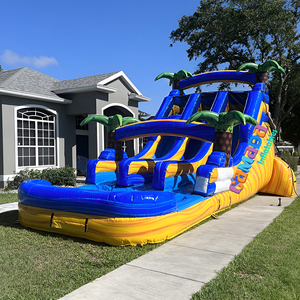 Tobogán Inflable Doble de 20 pies, Trampolín Inflable, Piscina Inflable, Toboganes Acuáticos Tropicales para Adultos, Fiestas - Product Image 1