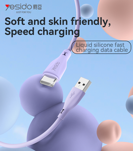 CA119L Yesido Max 2A <span class=keywords><strong>USB</strong></span> a IP 1M <span class=keywords><strong>Cable</strong></span> de datos de carga rápida de silicona líquida - Product Image 2