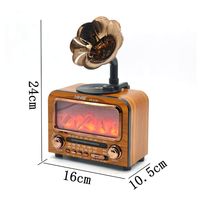Speaker BT Nirkabel + Radio FM/AM/SW, Gramofon Retro NNS NS-01BT, Lampu Api, Slot USB/TF, 1800mAh 18650 Li-ion