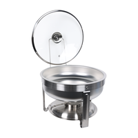 Fournitures de restauration de luxe en argent, réchaud alimentaire rond en acier inoxydable de 5 L et 6 L, ensemble de buffet avec réchaud à alcool