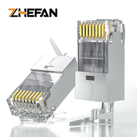 Câble réseau Ethernet ZHEFAN Utp Ftp 8 broches 8p8c modulaire Cat 7 Rj 45 passe à travers la prise Cat7 prise Rj45 connecteur