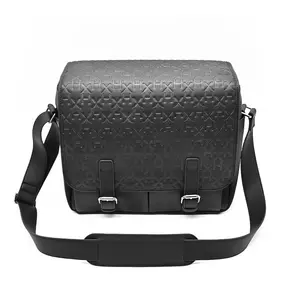 Custom Logo Microfiber Leather DSLR Lens Men Sling Messenger Crossbody Shoulder Camera Bag For Photography