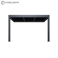 Système de pergola bioclimatique motorisée électrique réglable, imperméable, avec lames orientables, thermolaquée, pour extérieur, jardin, cour, terrasse, toit et événements