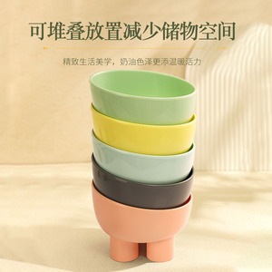ชามอาหารแมวทรงขาช้างสีมาการองแบบใหม่ ป้องกันการหก ชามอาหารสัตว์เลี้ยง ป้องกันการลื่นไถล อุปกรณ์ให้อาหาร ขายส่งข้ามพรมแดน - Product Image 5