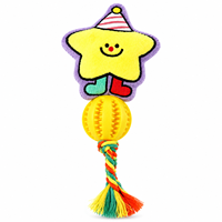 Jouet à mâcher pour chien en corde TPR avec personnage en peluche couineur pour jeu de traction