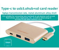CableCreation Hub USB C 5 ports, charge PD 60W, adaptateur multiport en alliage d'aluminium, lecteur de cartes SD/TF 2 ports USB 3.0, tout neuf