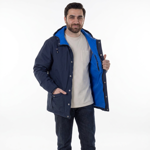 Men's High Street Casual Winter <b>Parka</b> Long Sleeve Hooded <b>Jacket</b> Coat Quality Canvas Cotton Filled Zipper Closure Plus Size L-7XL - Product Image 1