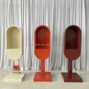 Support de livre d'or audio de cabine téléphonique en métal blanc de nouveau design lisse pour la décoration de mariage - Product Image 5