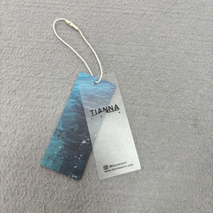 Sac en plastique PVC transparent imprimé personnalisé étiquette volante pour vêtement étiquettes étiquettes de <span class=keywords><strong>prix</strong></span> en papier pivotant épingle à cordon conception logo - Product Image 6