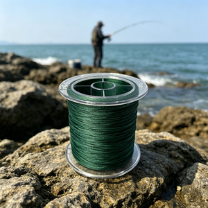 Prix direct usine – Bobine de 500 m – Ligne de pêche tressée PE <span class=keywords><strong>4</strong></span> brins – Vert foncé – Ligne de pêche robuste pour eau salée - Product Image 5
