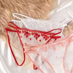 Culottes taille haute pour femmes, string, soutien-gorge sexy, dentelle florale, motif brodé, sans couture, respirant, écologique, coupe haute - Product Image 6