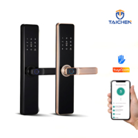 Serrure de porte intelligente TAICHEN avec poignée, empreinte digitale, mot de passe, carte, avec TTlock BluQ6, numérique, Tuya Wifi