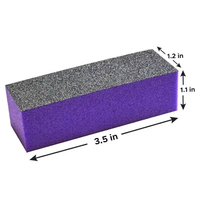 Bloc de polissage à ongles professionnel double face en émeri, grains 80/100, personnalisable, outils de manucure pour salon, OEM disponible