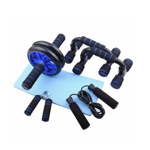 Ensemble d'exercices à domicile : Roue abdominale, support pour pompes, renforçateur de force des mains, corde à sauter, rouleau abdominal pour la salle de sport à domicile - Product Image 1