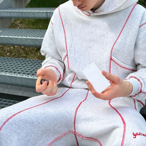 Ensemble de survêtement homme hiver imprimé avec surpiqûres contrastées, design personnalisé, coupe classique, 500 g/m², 100 % coton biologique - Product Image 3