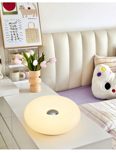 Luminescente Pintura Cogumelo Candeeiros De Mesa Donut Lâmpada De Parede Toque De Vidro Dimmable Home Quarto Cabeceira Decorativa - Product Image 3