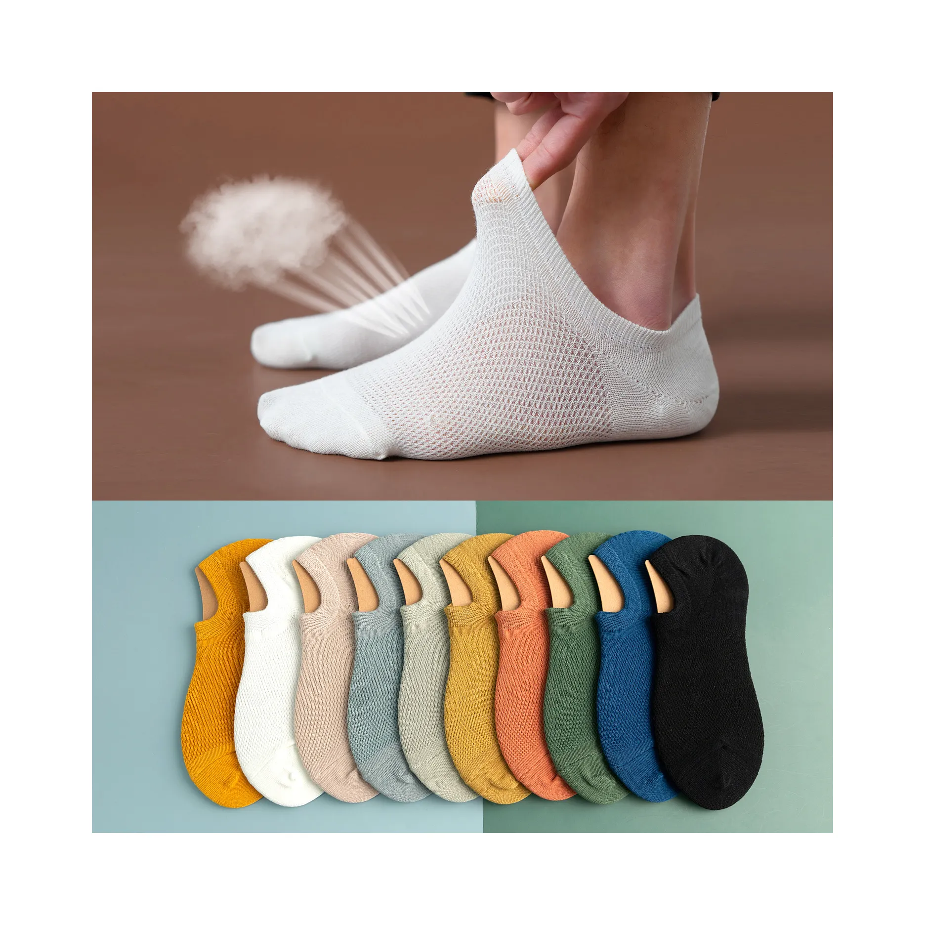 Yeni tasarım pamuk bambu çorap logo çorap özel nefes düşük kesim no show kadın ayak bileği çorap