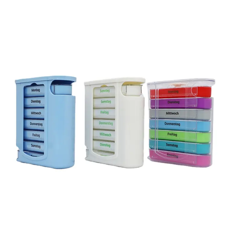 Compartments colorful Pill Case medicine Reminder Portable Travel Pill Organizer 28 Days monthly Pill Box Large